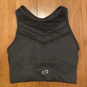 Curves and Combatboots grey crop top